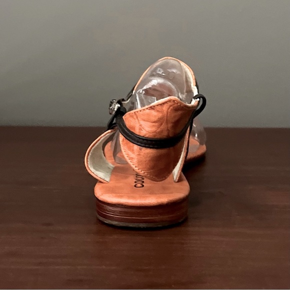 New - Cocobelle thong sandal in embossed orange leather, brown accents - Size 9 - Picture 6 of 8